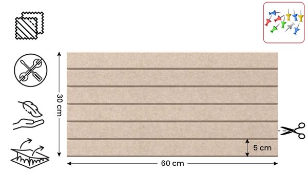 Filcové panely na zeď 60×60 cm camel, Z2_FELT60x30CAMEL