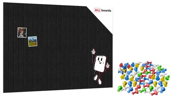Filcové panely na zeď 120×80 cm černé, Z12_FELT40x20BLACK