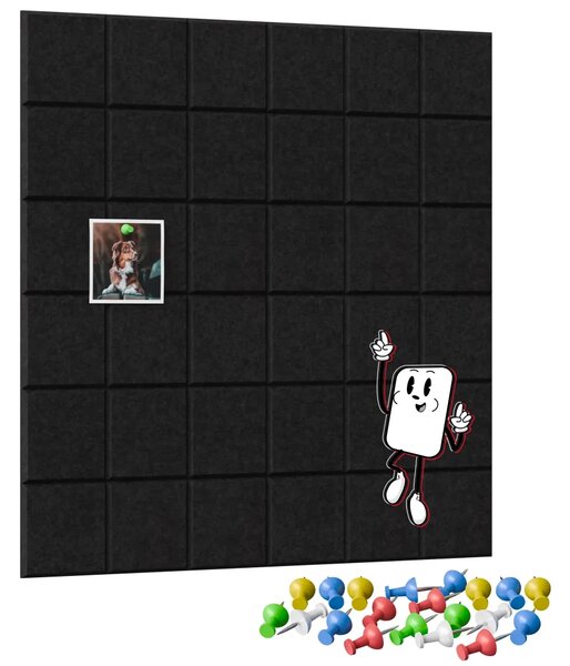 Filcový panel na zeď 60x60 cm černý, Z4_FELT30x30BLACK
