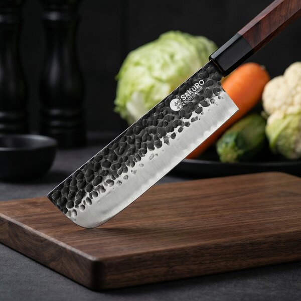 Kuchyňský nůž Nakiri z japonské oceli SaKuRo Eben 17 cm