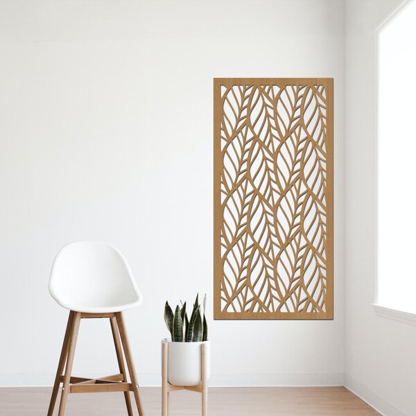 Dřevěný dekorační panel LEAF III | Rozměry (cm): 20x40 | Zvolte barvu dekoru: Třešeň