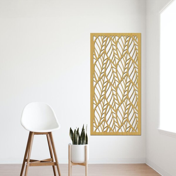 Dřevěný dekorační panel LEAF III | Rozměry (cm): 20x40 | Zvolte barvu dekoru: Třešeň