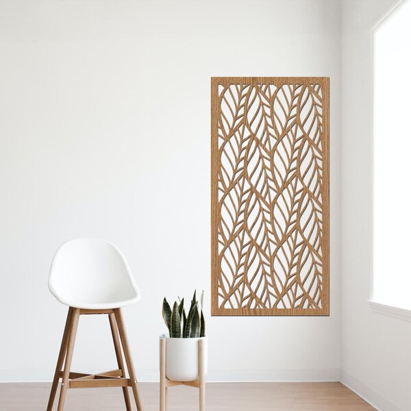 Dřevěný dekorační panel LEAF III | Rozměry (cm): 20x40 | Zvolte barvu dekoru: Třešeň