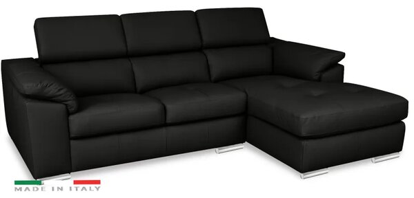 Kožená rohová sedací souprava LOREN II, pravá, tm. šedá (madras - 125 dark grey)