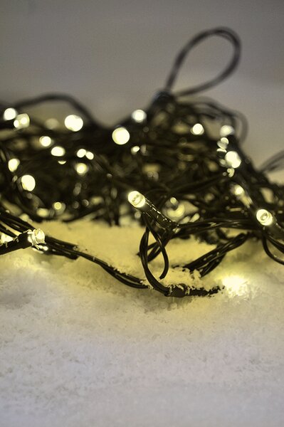 SOLIGHT LED vánoční řetěz, 3m, 20 LED, 3 x AA, teplé bílé světlo, zelený kabel