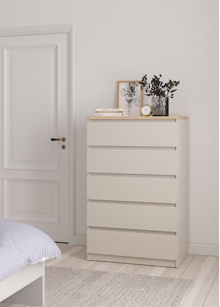 Krémová komoda 77x121x50 cm Naia – Tvilum