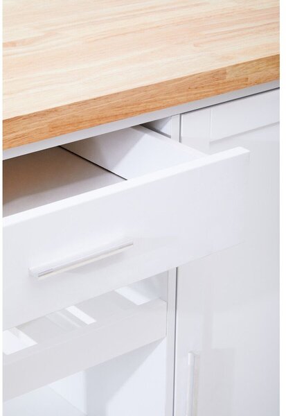 Kuchyňský ostrůvek na kolečkách z kaučukového dřeva 48x105 cm Frankfurt – Premier Housewares