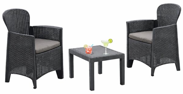 Zahradní set AKITA, 3-dílný, antracitová I.P.A.E-Progarden