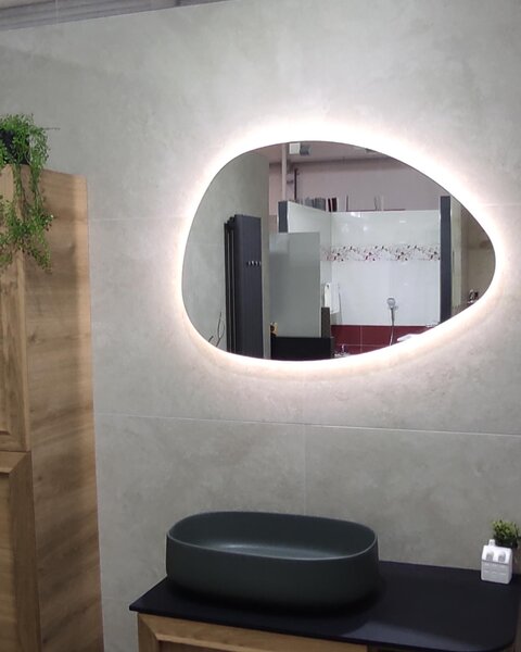 Zrcadlo AMBIENTE ORGANIC 90 x 60 cm s LED podsvícením po celém obvodu 411-385