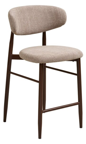 Béžová/tmavě hnědá čalouněná barová židle (výška sedáku 65 cm) Levanto – House Nordic