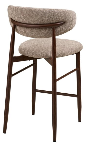 Béžová/tmavě hnědá čalouněná barová židle (výška sedáku 65 cm) Levanto – House Nordic
