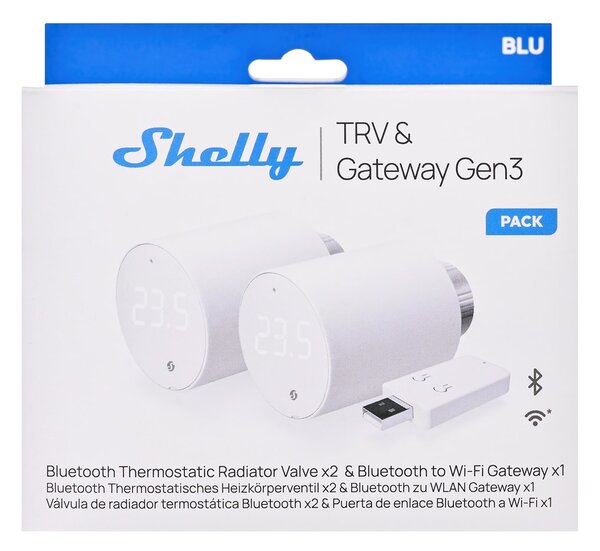 SL2 Shelly BLU TRV Termostatické hlavice bílé
