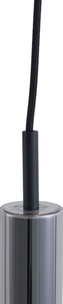 Moderní bodové svítidlo černé s kouřovým sklem pro kolejnicový systém 1fázový - Slimline Loyce