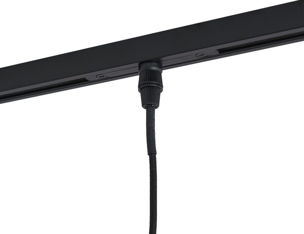 Moderní závěsné svítidlo černé s bílým sklem pro 1fázový kolejnicový systém - Slimline Eira