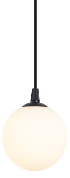 Moderní závěsné svítidlo černé s bílým sklem pro 1fázový kolejnicový systém - Slimline Eira