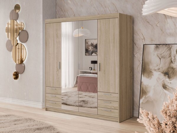Zrcadlová skříň Melen 4D6S, Barva: bílá 5903211470554