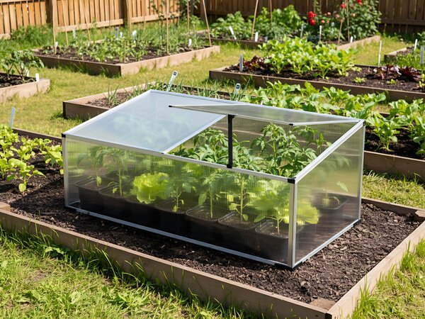 Zahradní skleník SERIFOS 100 cm 60 cm Stříbrná