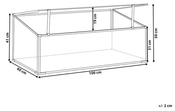 Zahradní skleník CARFIZZI 100 cm 60 cm Stříbrná