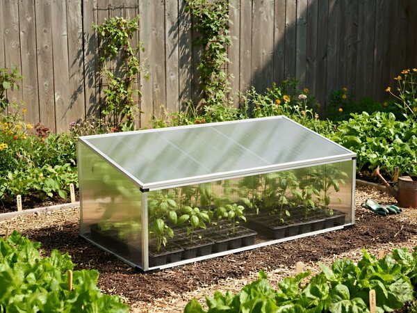 Zahradní skleník CARFIZZI 100 cm 60 cm Stříbrná