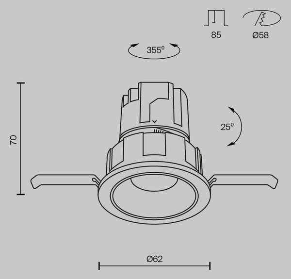 MAYTONI Vestavné svítidlo Wise 7W IP 20 DL057-7W3K-B