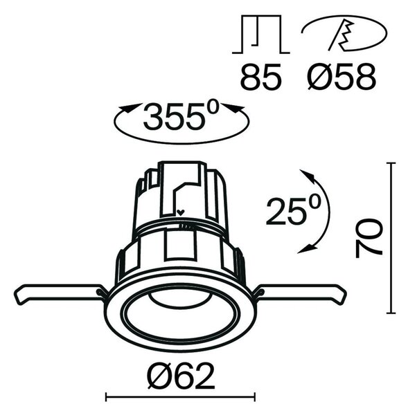 MAYTONI Vestavné svítidlo Wise 7W IP 20 DL057-7W3K-W