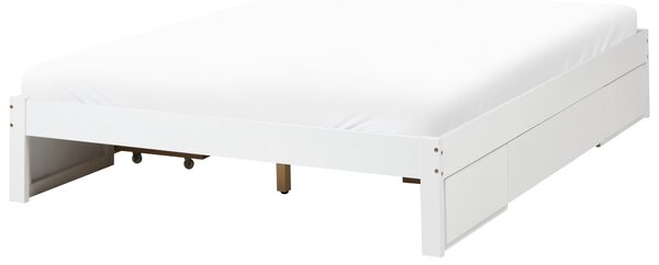 Postel s úložnými zásuvkami bez čela GIAT Dřevo Bílá 160 x 200 cm