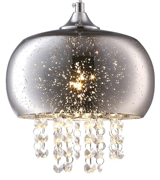Závěsné svítidlo Starlight, 3x krystalky/chromové skleněné stínítko, ch