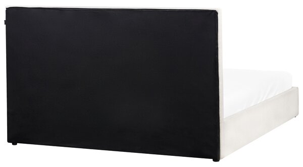 Postel s úložným prostorem Tkanina LAGORD 180 x 200 cm Krémově bílá