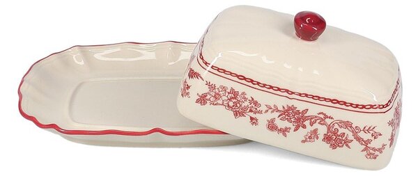 Vínová/slonovinová porcelánová máslenka Cyril – S|P Collection