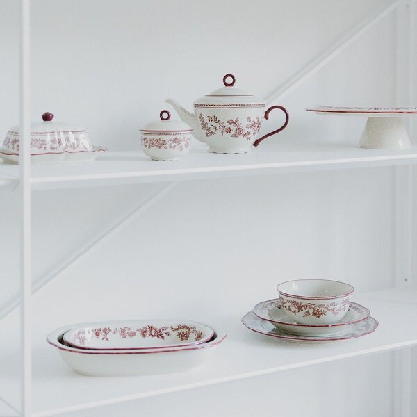 Vínová/slonovinová porcelánová máslenka Cyril – S|P Collection