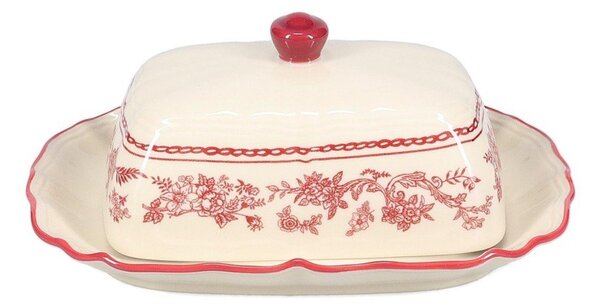 Vínová/slonovinová porcelánová máslenka Cyril – S|P Collection
