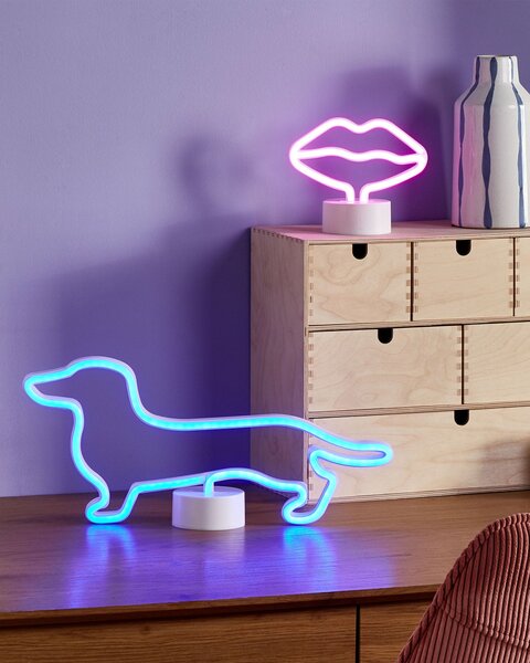 Neonový LED nápis Rty FLORA Růžová