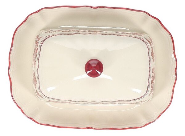 Vínová/slonovinová porcelánová máslenka Cyril – S|P Collection