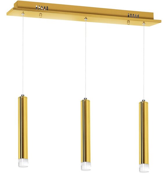 Závěsné svítidlo Goldie, 3x zlaté kovové stínítko, g