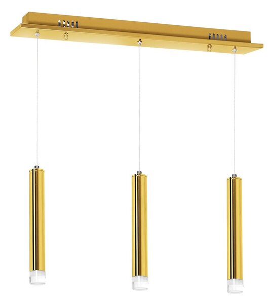Závěsné svítidlo Goldie, 3x zlaté kovové stínítko, g