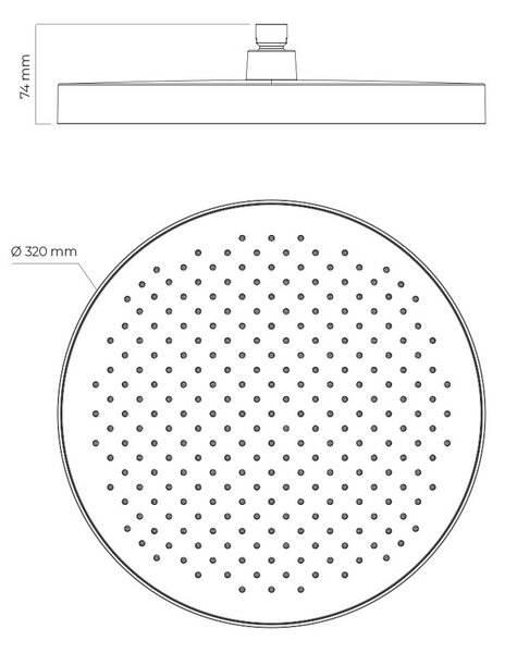 Oltens Regna hlavová sprcha 32x32 cm kulatý černá mat 37009300