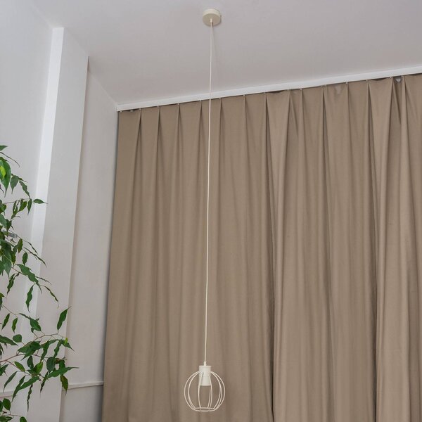 HELAM Závěsná lampa STARLIGHT, krémově bílá, 1 světlo, Ø 18 cm, kovová, Krémová / jantar, Obývací pokoj / jídelna, kov