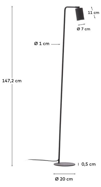Béžová stojací lampa (výška 147 cm) Manie – Kave Home