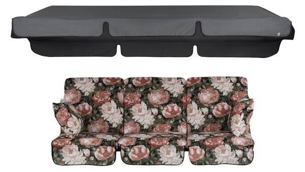 Zahradní houpačka Rimini Black Edition s bočními stolky A101-23PB PATIO 448564