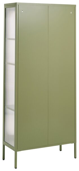 Skleněná vitrína FOXTON Kov 80 cm Zelená