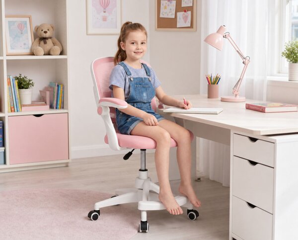 Dětská otočná židle JUNIOR růžová