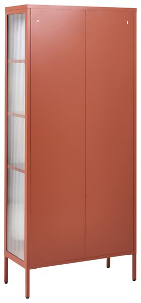 Skleněná vitrína FOXTON Kov 80 cm Zlatohnědá
