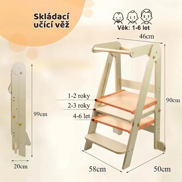 Babytower™ Dřevěná Nastavitelné Učící Věž
