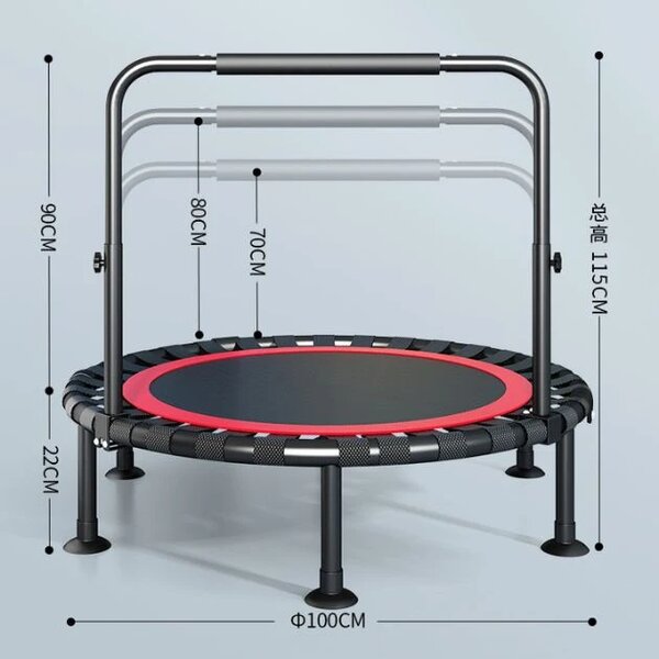 Bouncepro™ Skládací Trampolína S Nastavitelným Madlem
