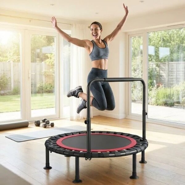 Bouncepro™ Skládací Trampolína S Nastavitelným Madlem