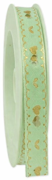 Taftová stuha LOVE AFFAIRE pastel Green– pastelově zelená 15mm x 2m