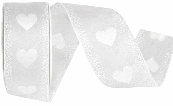 Taftová stuha WHITE PASSION – bílá 40mm x 2m