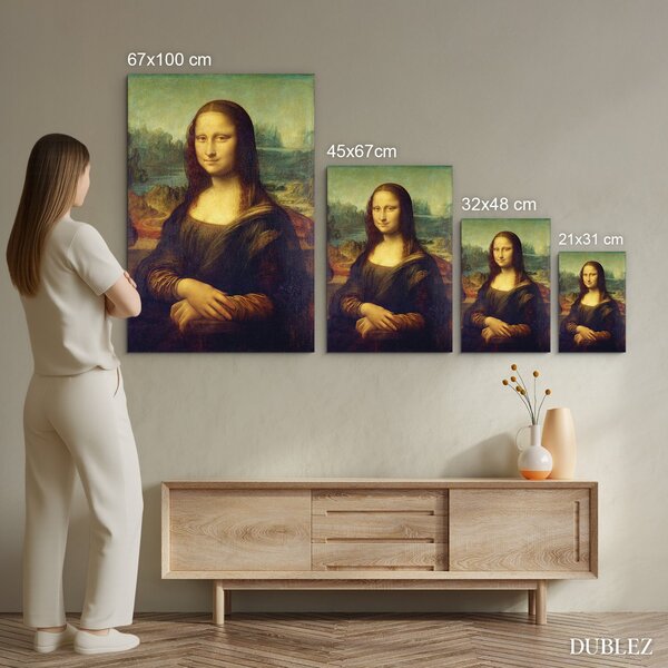 DUBLEZ | Dřevěná reprodukce obrazu - Mona Lisa | UV tisk, Premium