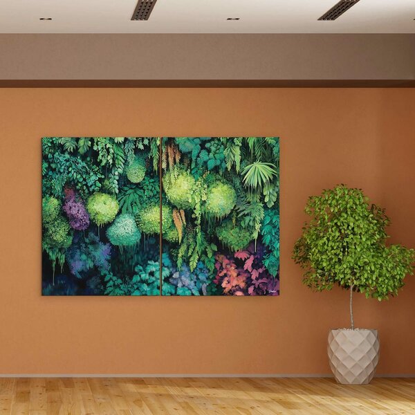DUBLEZ | Zelený obraz mechu - Tropical | UV tisk, Premium