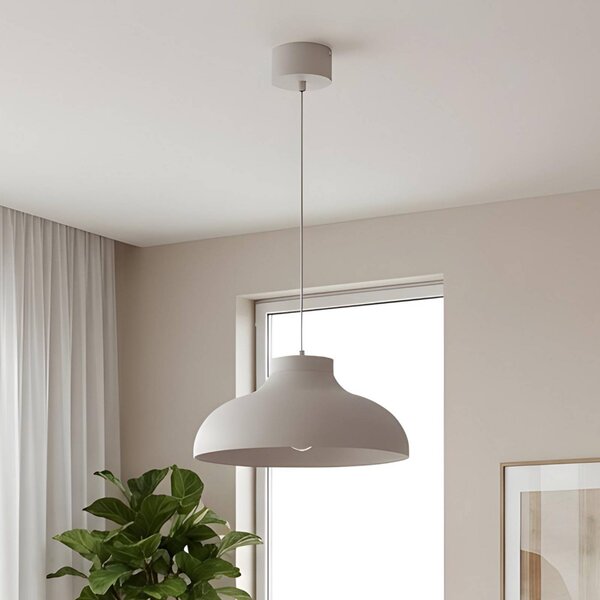 Luminex Závěsné světlo Basca, béžové, kov, Ø 40 cm, E27, stmívatelný, Krémová / jantar, Obývací pokoj / jídelna, kov